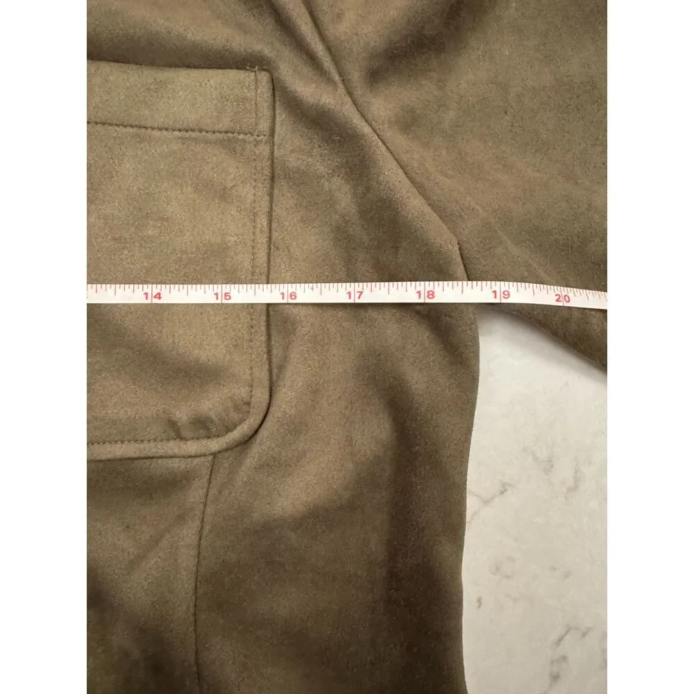 NWT Bagatelle NYC Collection Faux Suede Bomber Jacket Night Out Olive Green - Picture 7 of 8
